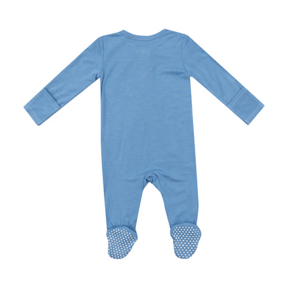 Lichen Blue 2-Way Zipper Footie - Twinkle Twinkle Little One