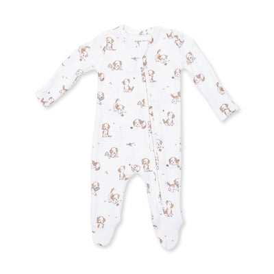 Angel Dear Explorer Puppy Blue 2 Way Zipper Footie