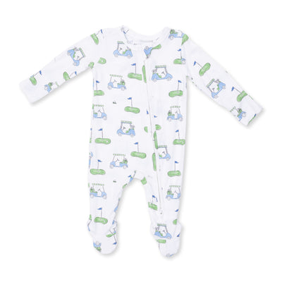 Angel Dear Golf Carts Blue 2 Way Zipper Footie