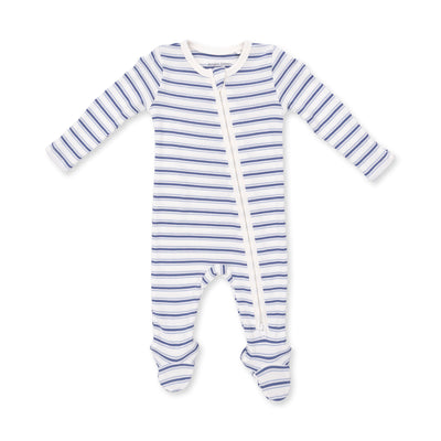 Angel Dear Vintage Stripe Blue 2 Way Zipper Footie