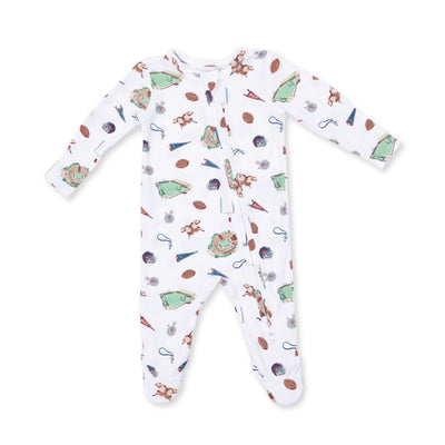 Angel Dear Vintage Football 2 Way Zipper Footie