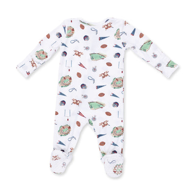 Angel Dear Vintage Football 2 Way Zipper Footie