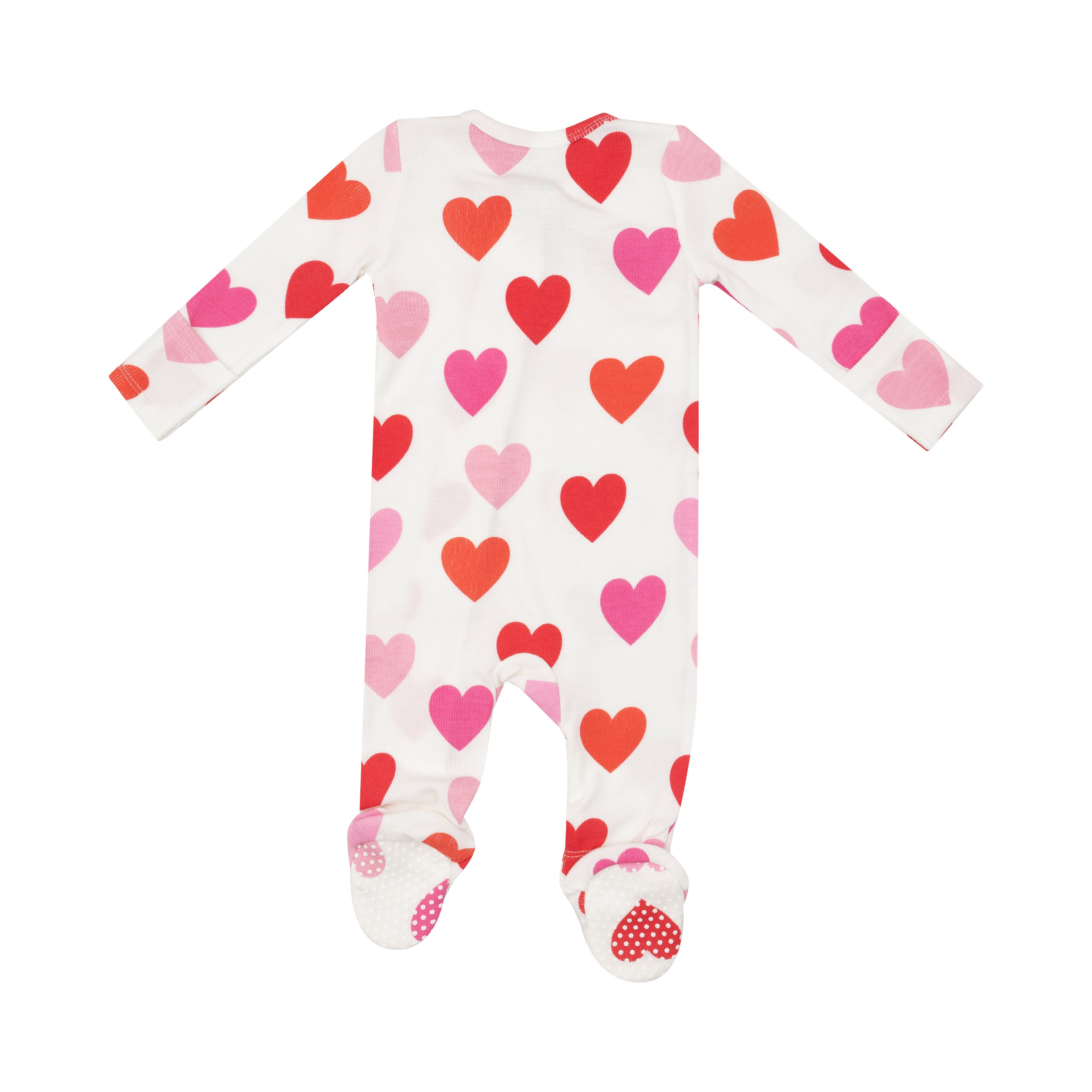 Big Hearts Bamboo 2 Way Zipper Footie - 0