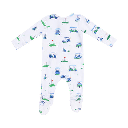Vintage Golf Carts Blue 2 Way Zipper Footie - Twinkle Twinkle Little One