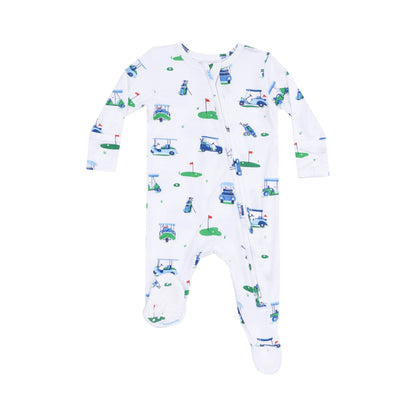 Vintage Golf Carts Blue 2 Way Zipper Footie - Twinkle Twinkle Little One