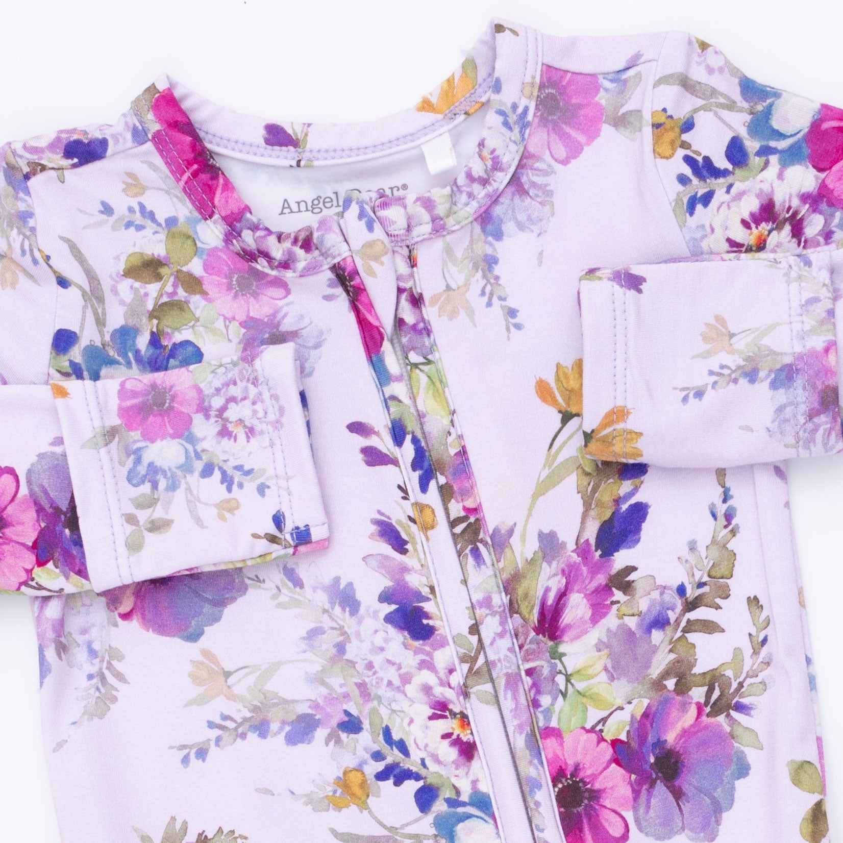 Angel Dear Dahlia Floral 2 Way Ruffle Back Zipper Footie