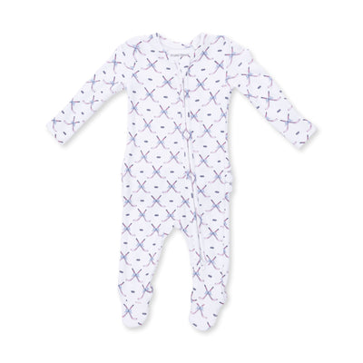 Angel Dear Simple Hockey Pink 2 Way Ruffle Back Zipper Footie