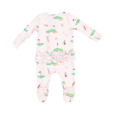 Golf Things Pink 2 Way Ruffle Back Footie - Twinkle Twinkle Little One