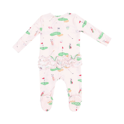 Golf Things Pink 2 Way Ruffle Back Footie - Twinkle Twinkle Little One