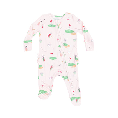 Golf Things Pink 2 Way Ruffle Back Footie - Twinkle Twinkle Little One