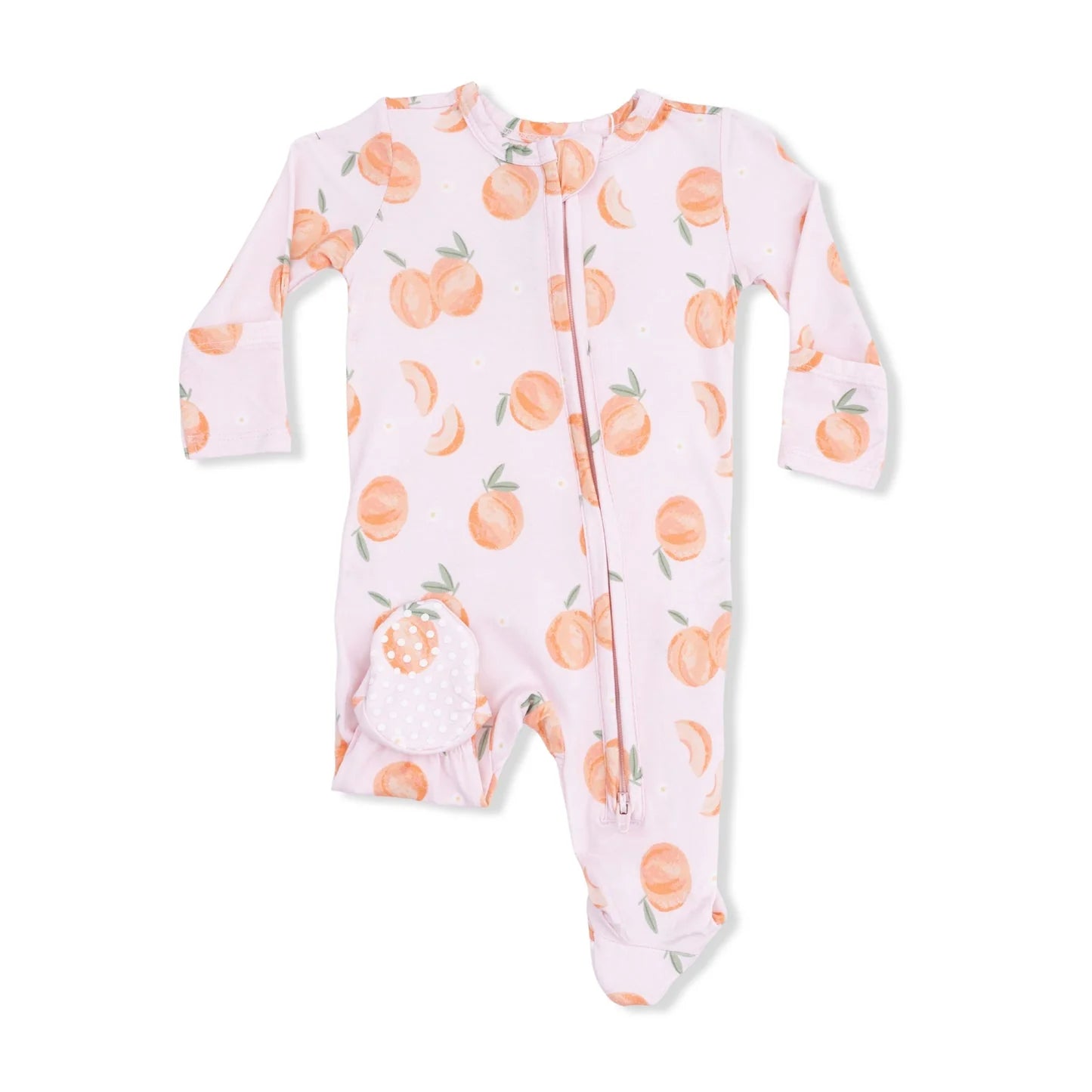 Sweet Peach 2 Way Ruffle Back Zipper Footie