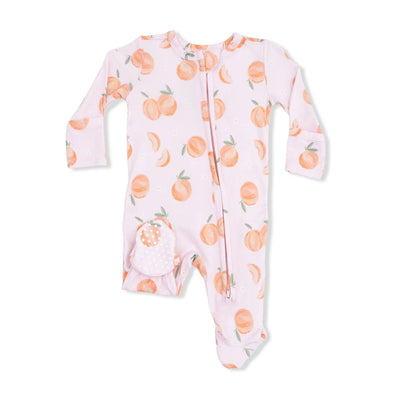 Sweet Peach 2 Way Ruffle Back Zipper Footie