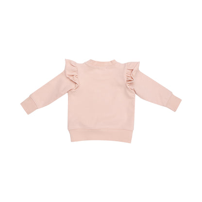Checkerboard Pink Daisy Patch French Terry Ruffle Sweatshirt & Paperbag Jogger Set - Twinkle Twinkle Little One