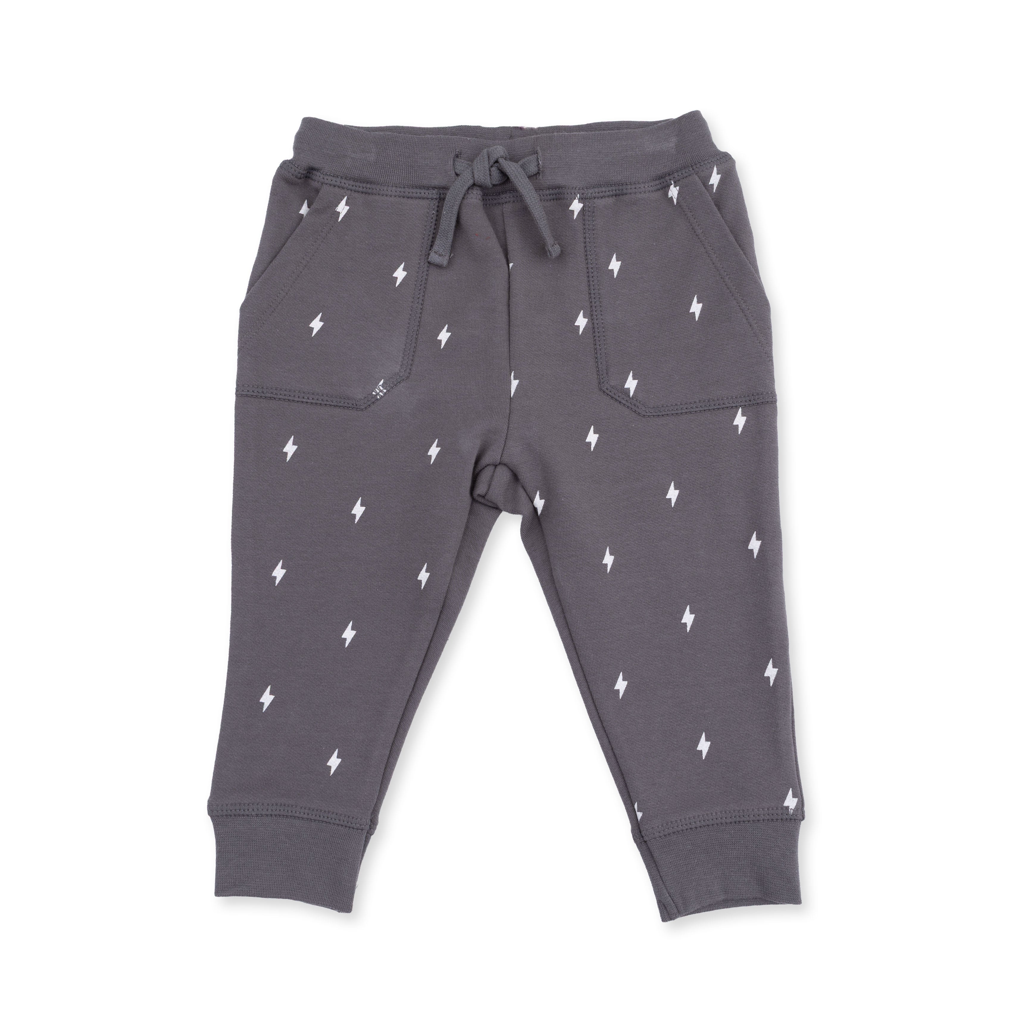 Angel Dear Lightning Bolt French Terry Drop Sleeve Sweatshirt & Jogger Pant