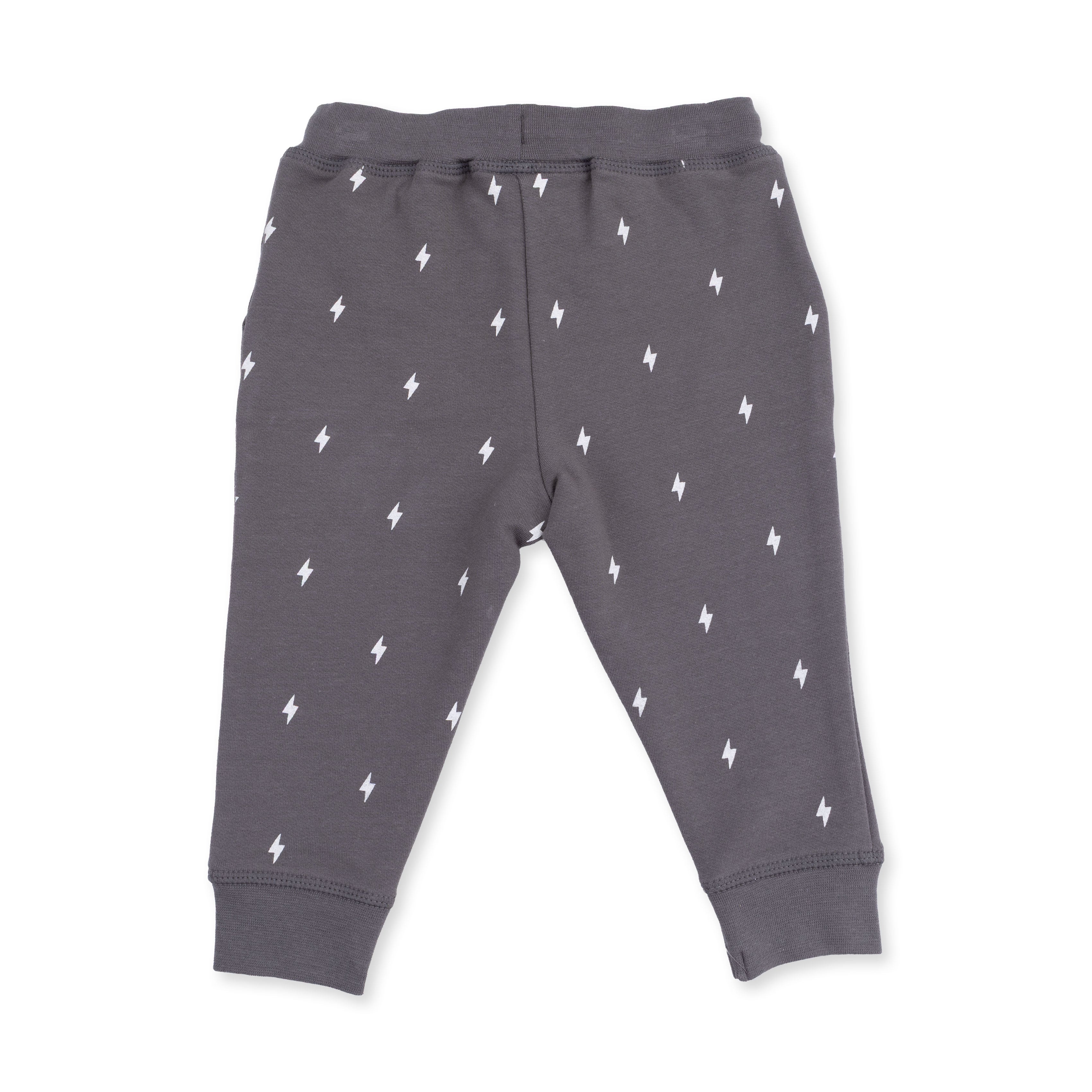 Angel Dear Lightning Bolt French Terry Drop Sleeve Sweatshirt & Jogger Pant