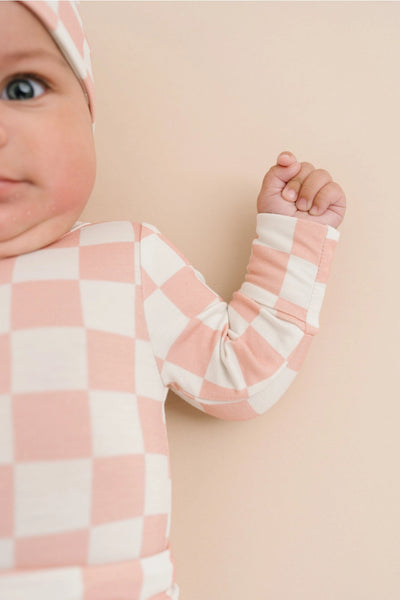 Pink Checkered Bamboo Three Piece Set - Newborn - Twinkle Twinkle Little One