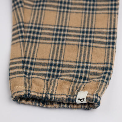 Charcoal Pepper Sweater Knit Elbow Patch Henley & Side Pocket Pants Camel Scottish Plaid Set - Twinkle Twinkle Little One