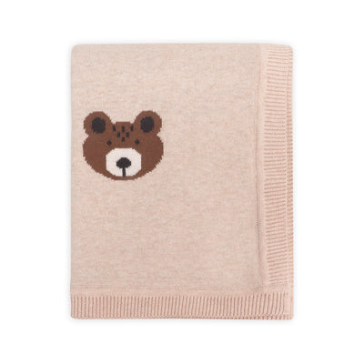 Brown Bear Organic Cotton Jacquard Knit Baby Blanket - Twinkle Twinkle Little One