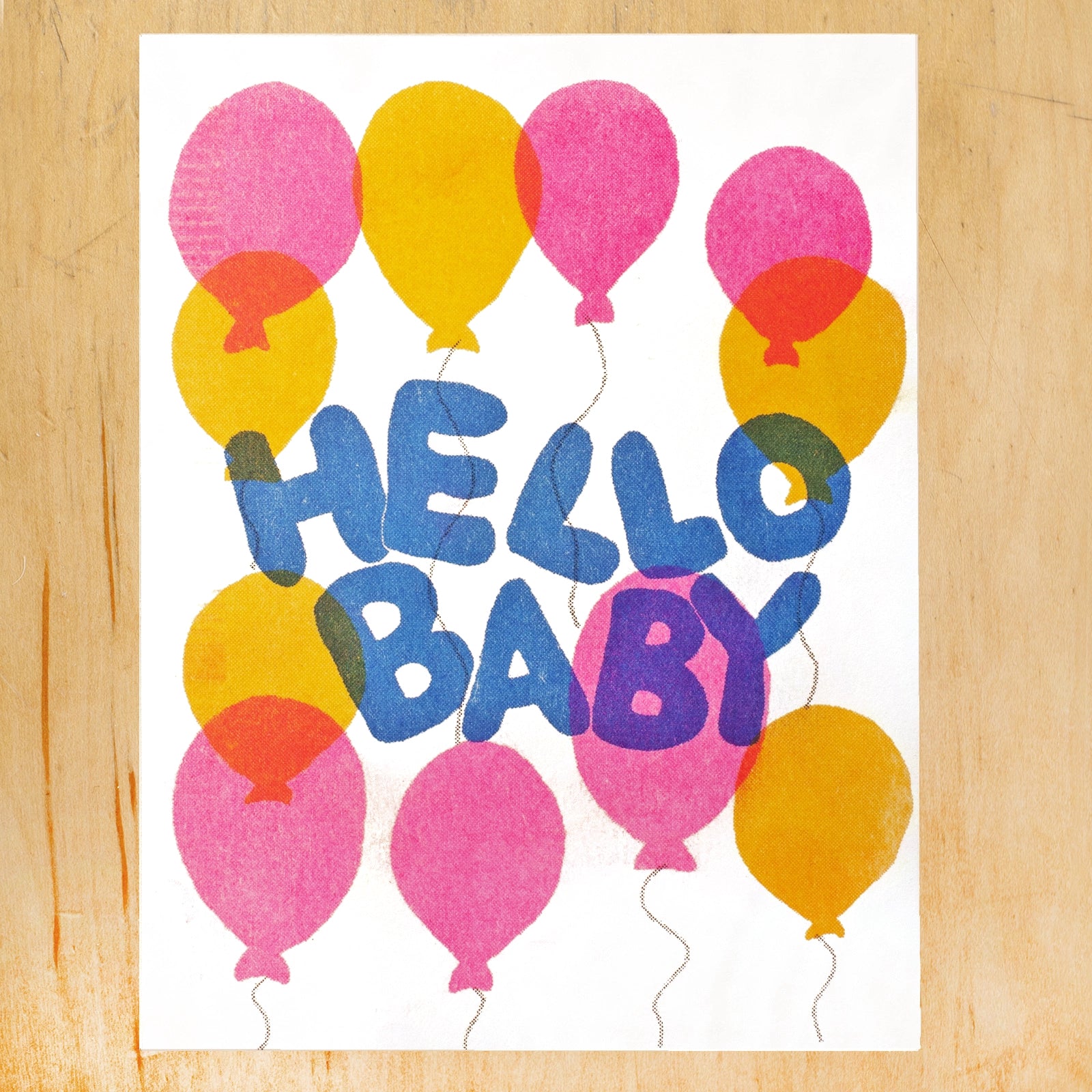 Hello Baby Balloons Greeting Card