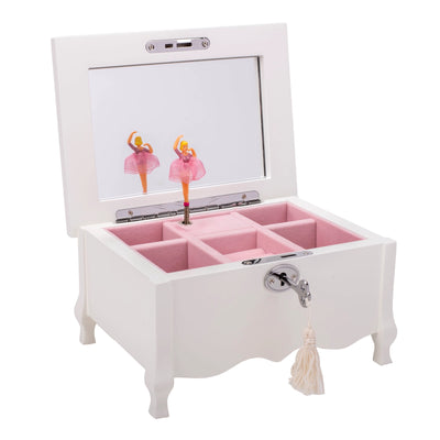Classic Ballerina Musical Jewelry Box with Key – Swan Lake