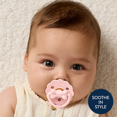 Itzy Ritzy Itzy Soother Natural Rubber Pacifier | Pink Bow