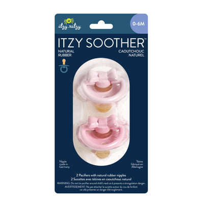 Itzy Ritzy Itzy Soother Natural Rubber Pacifier | Pink Bow