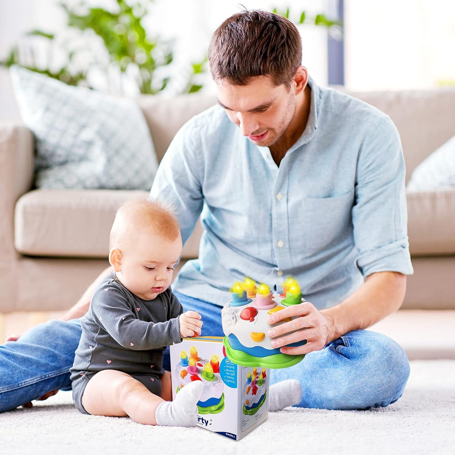 First Birthday Cake Toy - Music Cake Toys with Counting and Blow Candles Singing Toys - Twinkle Twinkle Little One