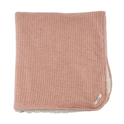 Cable Knit Snowdrift Blanket - Pale Pink