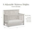 Monogram by Namesake Emory Farmhouse 4-in-1 Convertible Crib - Twinkle Twinkle Little One