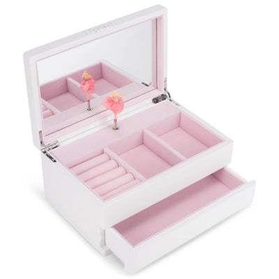 Ballerina Shabby Chic Wood Musical Jewelry Box