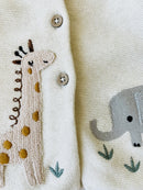 Animal Safari Embroidered Baby Organic Cardigan Sweater - Twinkle Twinkle Little One