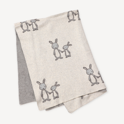 Bunny Mommy & Me Jacquard Knit Organic Baby Blanket & Lovey Gift Set - Twinkle Twinkle Little One