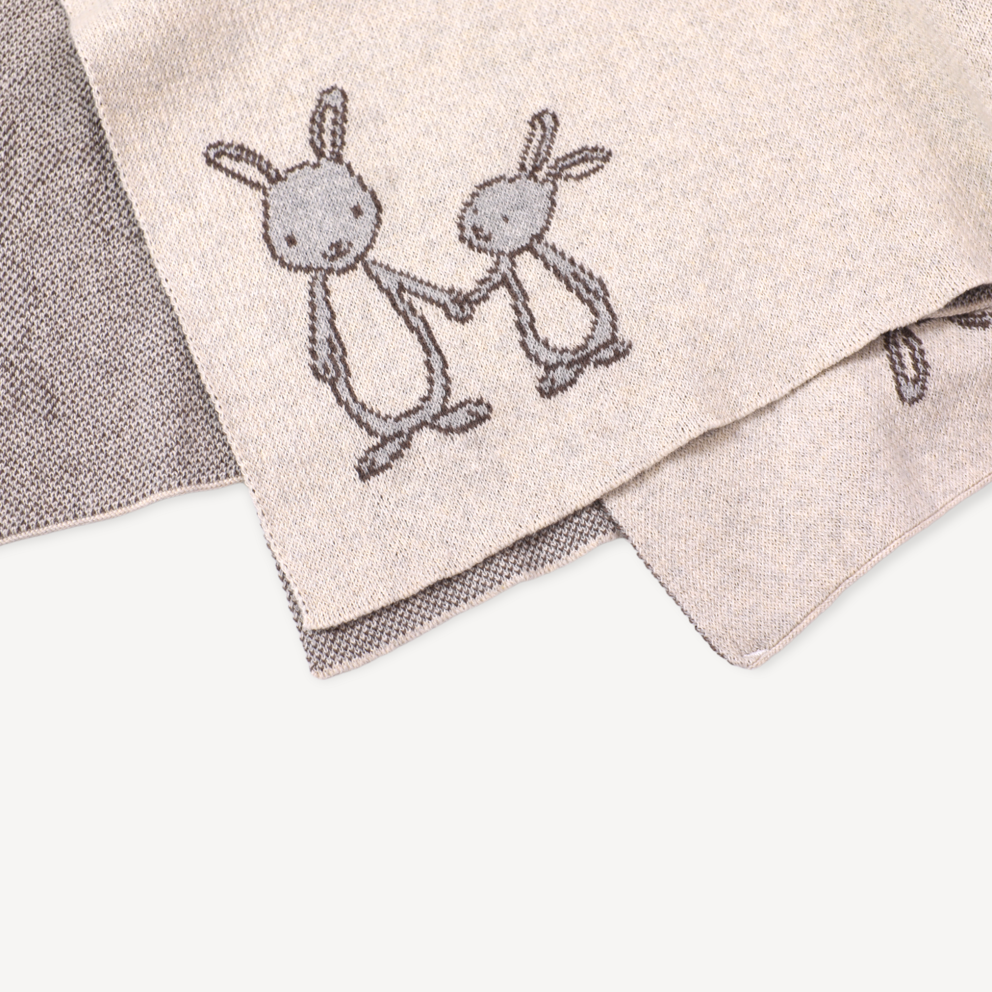 Bunny Mommy & Me Jacquard Knit Organic Baby Blanket & Lovey Gift Set - Twinkle Twinkle Little One