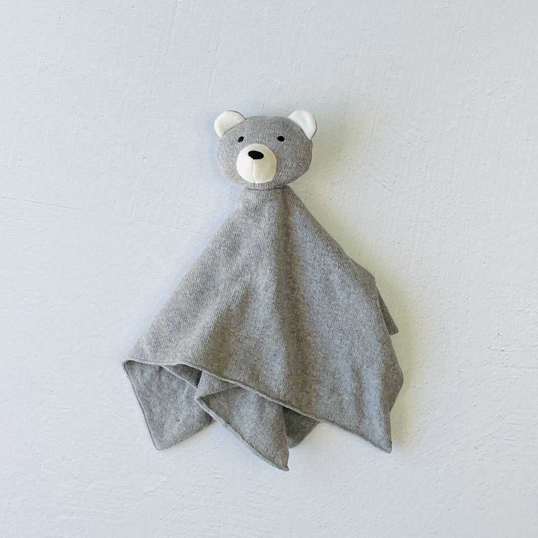 Organic Baby Lovey Security Blanket Cuddle Cloth - Grey Bear - Twinkle Twinkle Little One