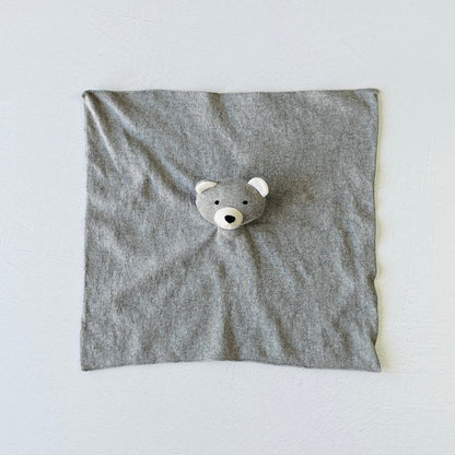 Organic Baby Lovey Security Blanket Cuddle Cloth - Grey Bear - Twinkle Twinkle Little One