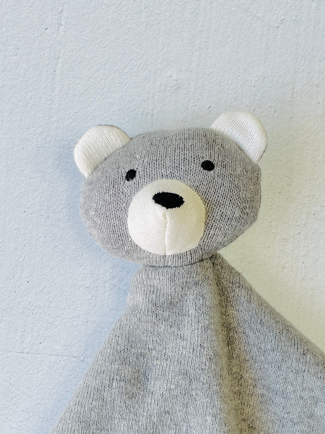 Organic Baby Lovey Security Blanket Cuddle Cloth - Grey Bear - Twinkle Twinkle Little One