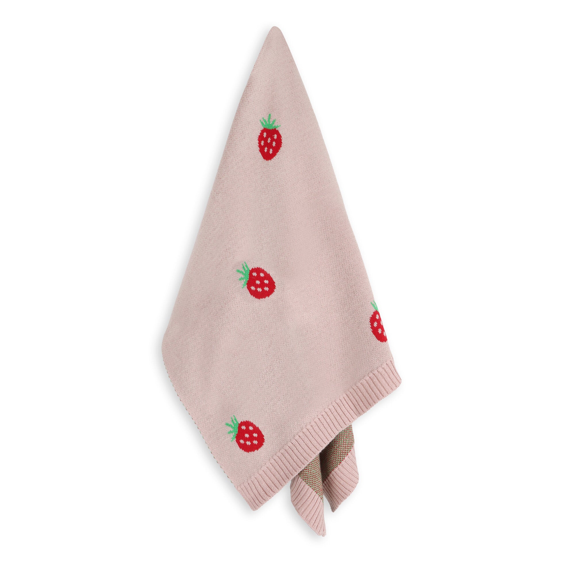 Strawberry - Organic Cotton Jacquard Sweater Knit Baby Blanket
