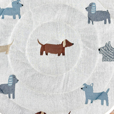 Buddy Dog Organic Cotton Knit Baby Padded Round Play Mat - Natural