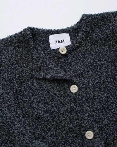 7 A.M. Enfant Fuzzy Long Sleeve Romper - Black Melange - Twinkle Twinkle Little One