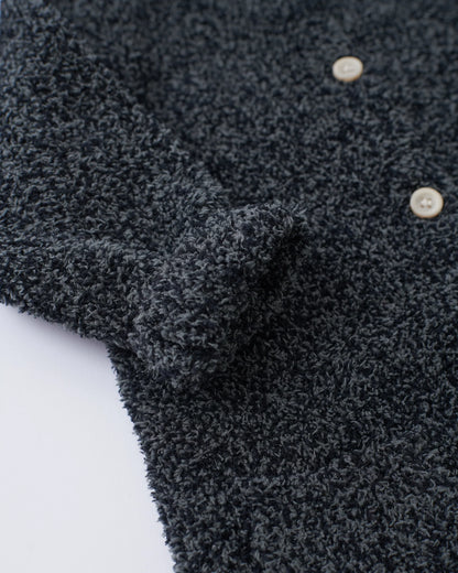 7 A.M. Enfant Fuzzy Long Sleeve Romper - Black Melange - Twinkle Twinkle Little One