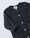 7 A.M. Enfant Fuzzy Long Sleeve Romper - Black Melange - Twinkle Twinkle Little One