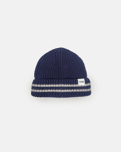 7 A.M. Chunky Tennis Beanie - Navy Pearl Grey - Twinkle Twinkle Little One