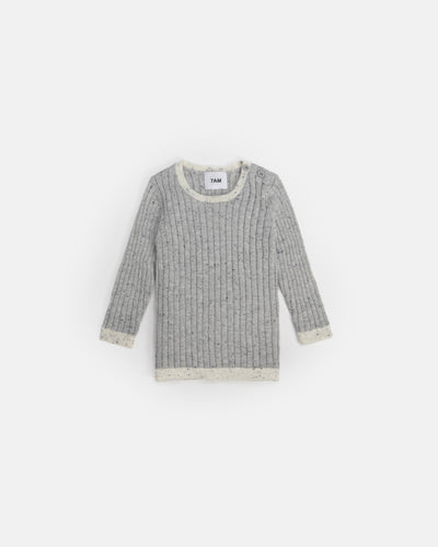 7 A.M. Hug Me Long Sleeve Top - Light Heather Grey - Twinkle Twinkle Little One
