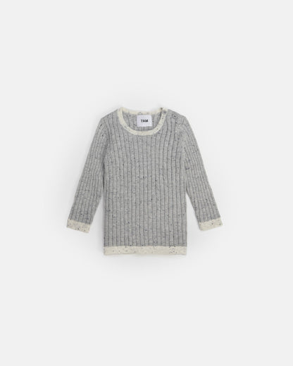 7 A.M. Hug Me Long Sleeve Top - Light Heather Grey - Twinkle Twinkle Little One