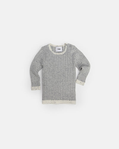 7 A.M. Hug Me Long Sleeve Top - Light Heather Grey - Twinkle Twinkle Little One