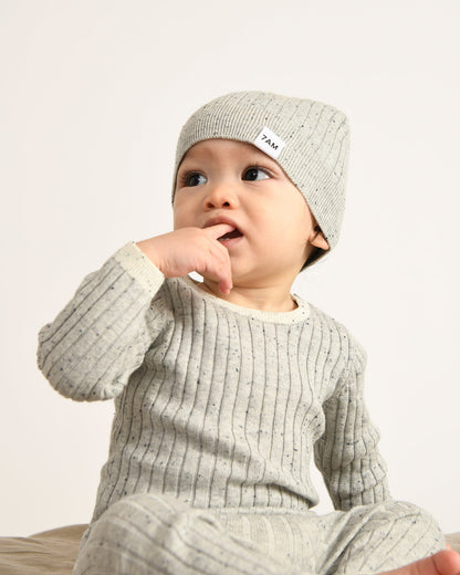 7 A.M. Hug Me Long Sleeve Top - Light Heather Grey - Twinkle Twinkle Little One