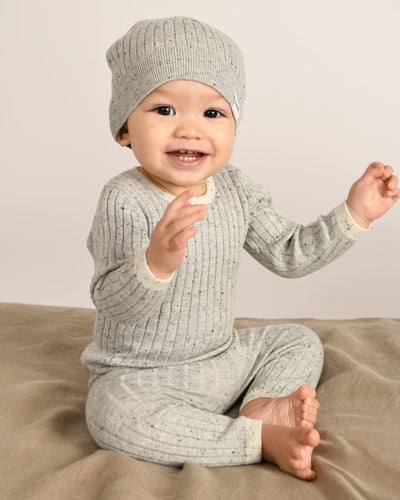 7 A.M. Hug Me Long Sleeve Top - Light Heather Grey - Twinkle Twinkle Little One