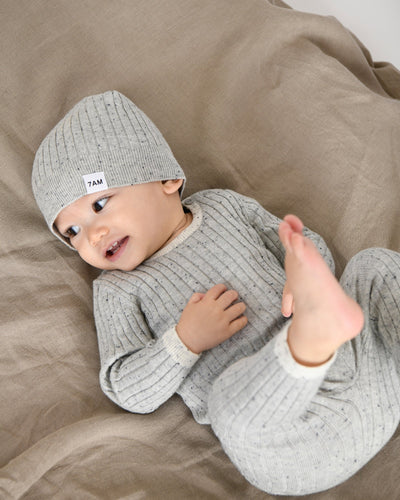 7 A.M. Hug Me Long Sleeve Top - Light Heather Grey - Twinkle Twinkle Little One