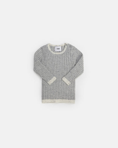 7 A.M. Hug Me Long Sleeve Top - Light Heather Grey - Twinkle Twinkle Little One