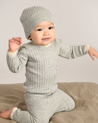 7 A.M. Hug Me Long Sleeve Top - Light Heather Grey - Twinkle Twinkle Little One